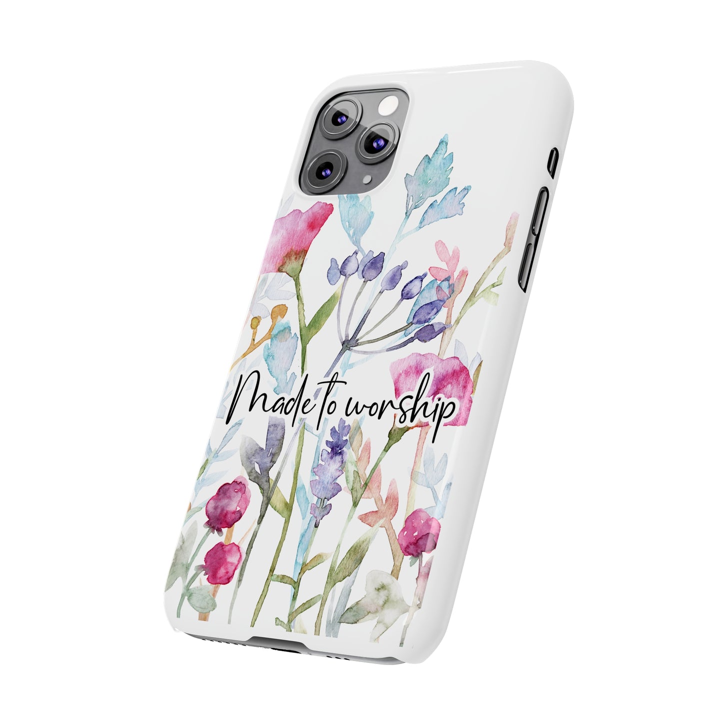 Made to Worship Slim Phone Case, made to worship, christian gift, cellphone case, slim phone case