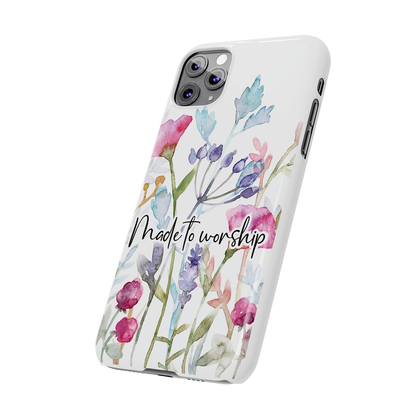 Made to Worship Slim Phone Case, made to worship, christian gift, cellphone case, slim phone case