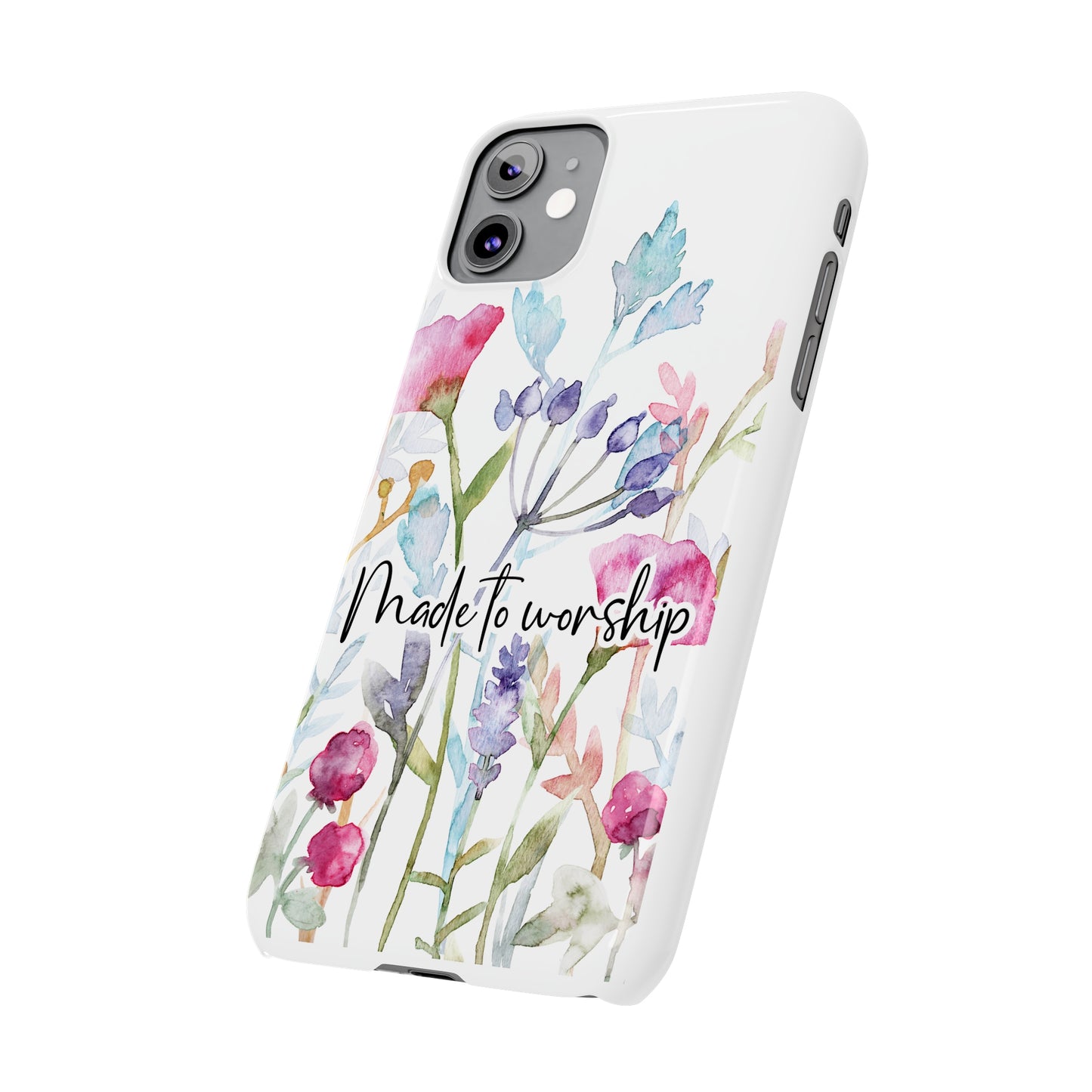 Made to Worship Slim Phone Case, made to worship, christian gift, cellphone case, slim phone case