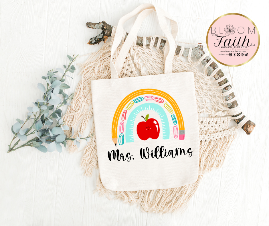 Custom teacher tote bags