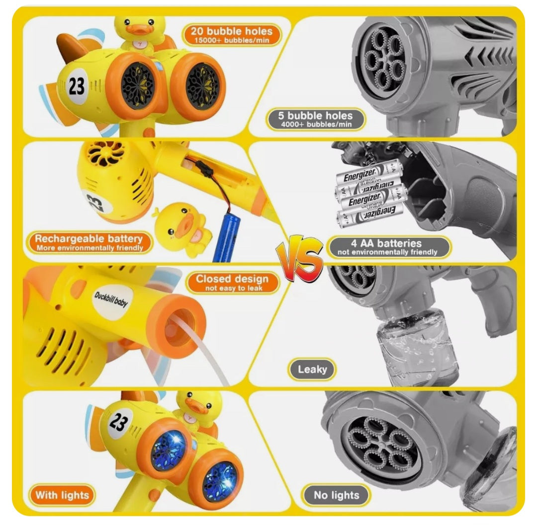 Duck high speed bubble gun with light