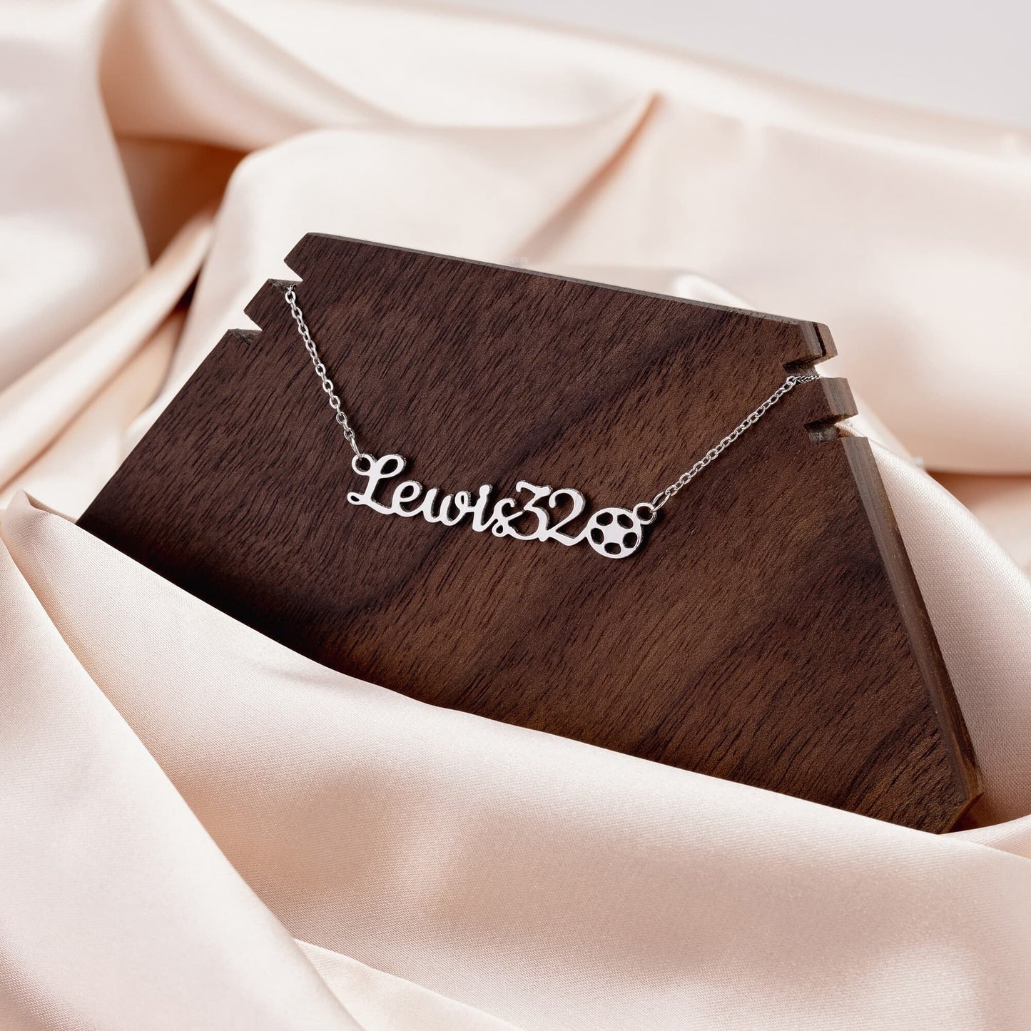Custom Sports Name & number + sport charm necklace