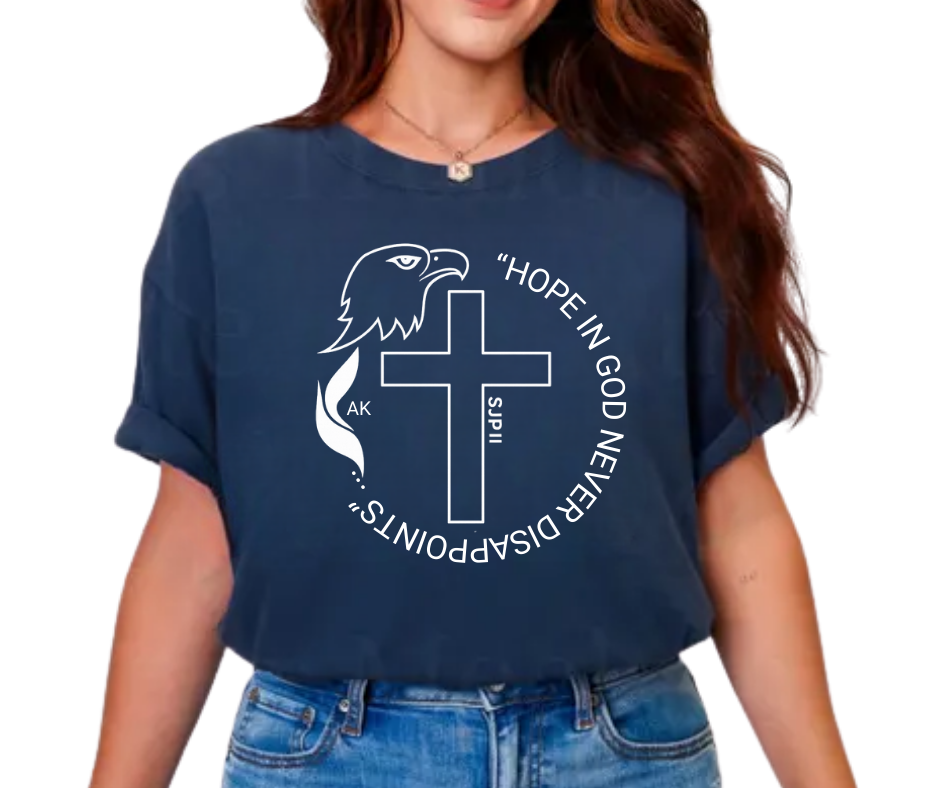 "Hope in God never disappoints." Romans 5:5 Adult Comfort Colors shirt