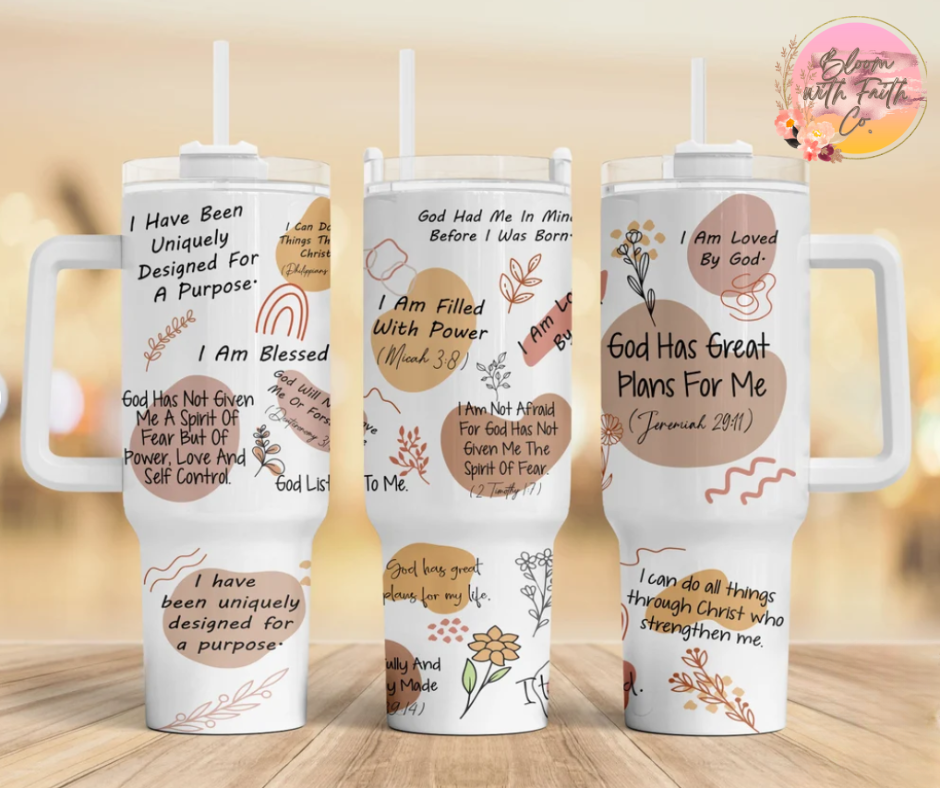 40oz Quencher Tumbler Christian Designs