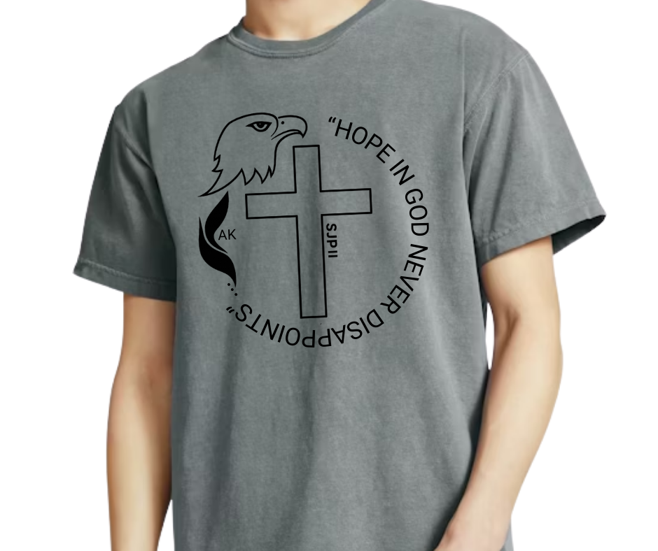 "Hope in God never disappoints." Romans 5:5 Adult Comfort Colors shirt