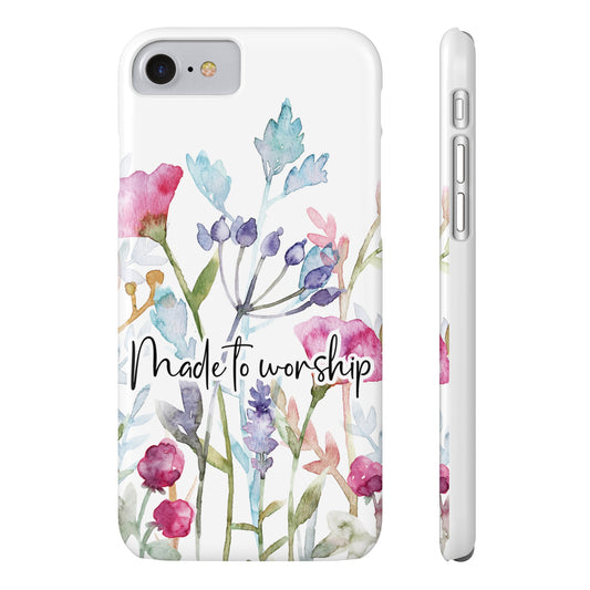 Made to Worship Slim Phone Case, made to worship, christian gift, cellphone case, slim phone case