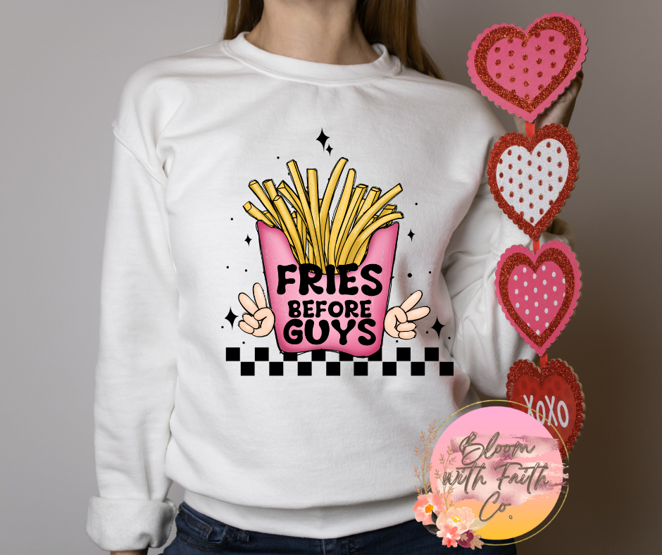 Valentine's sweatshirts, shirts, and hoodies.