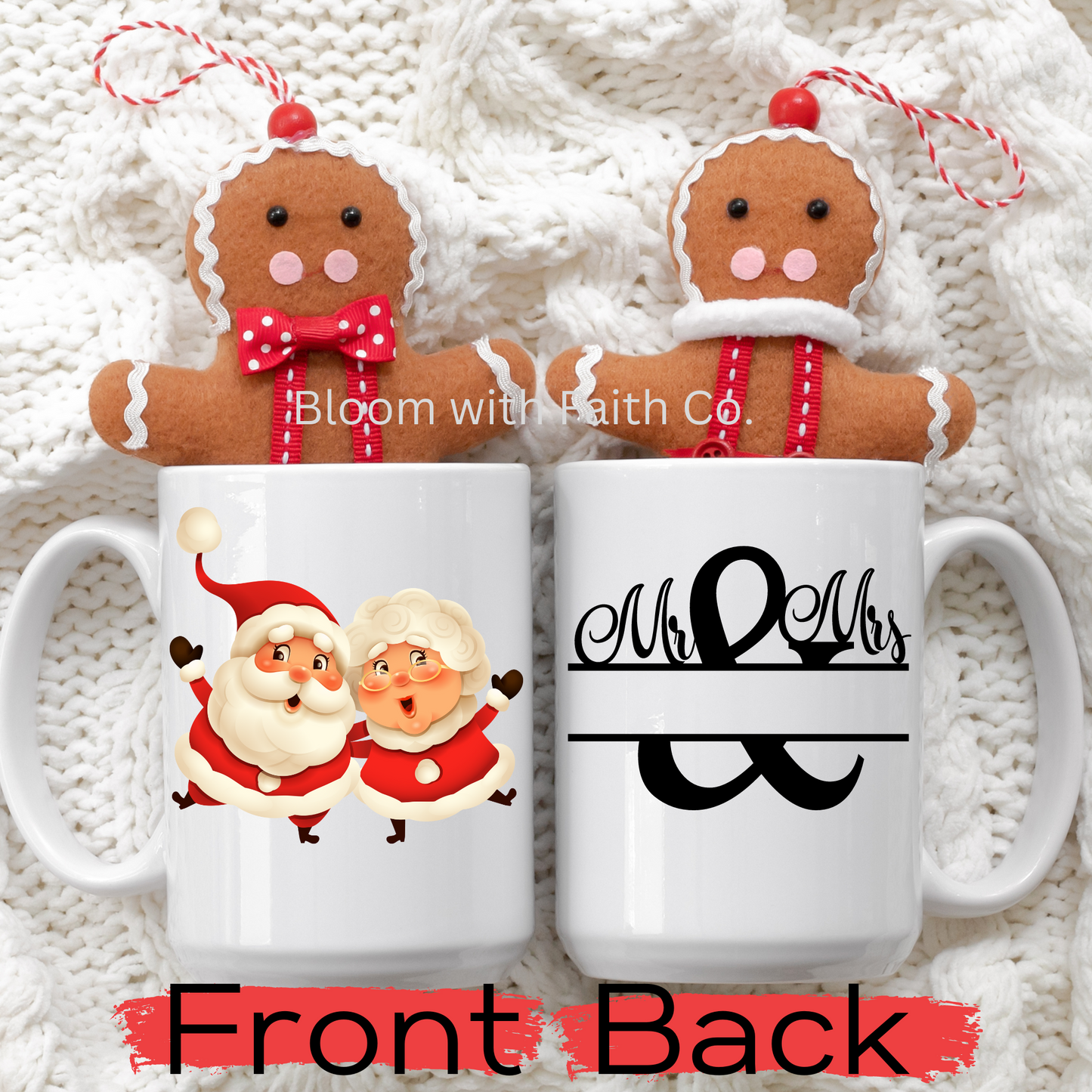 Mr. & Mrs. Personalized Christmas Set Mugs