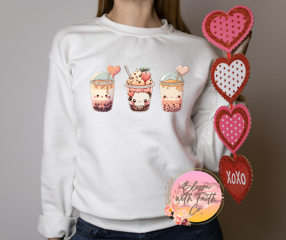 Valentine's sweatshirts, shirts, and hoodies.