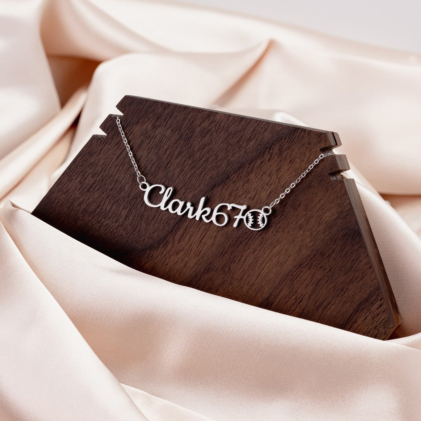 Custom Sports Name & number + sport charm necklace