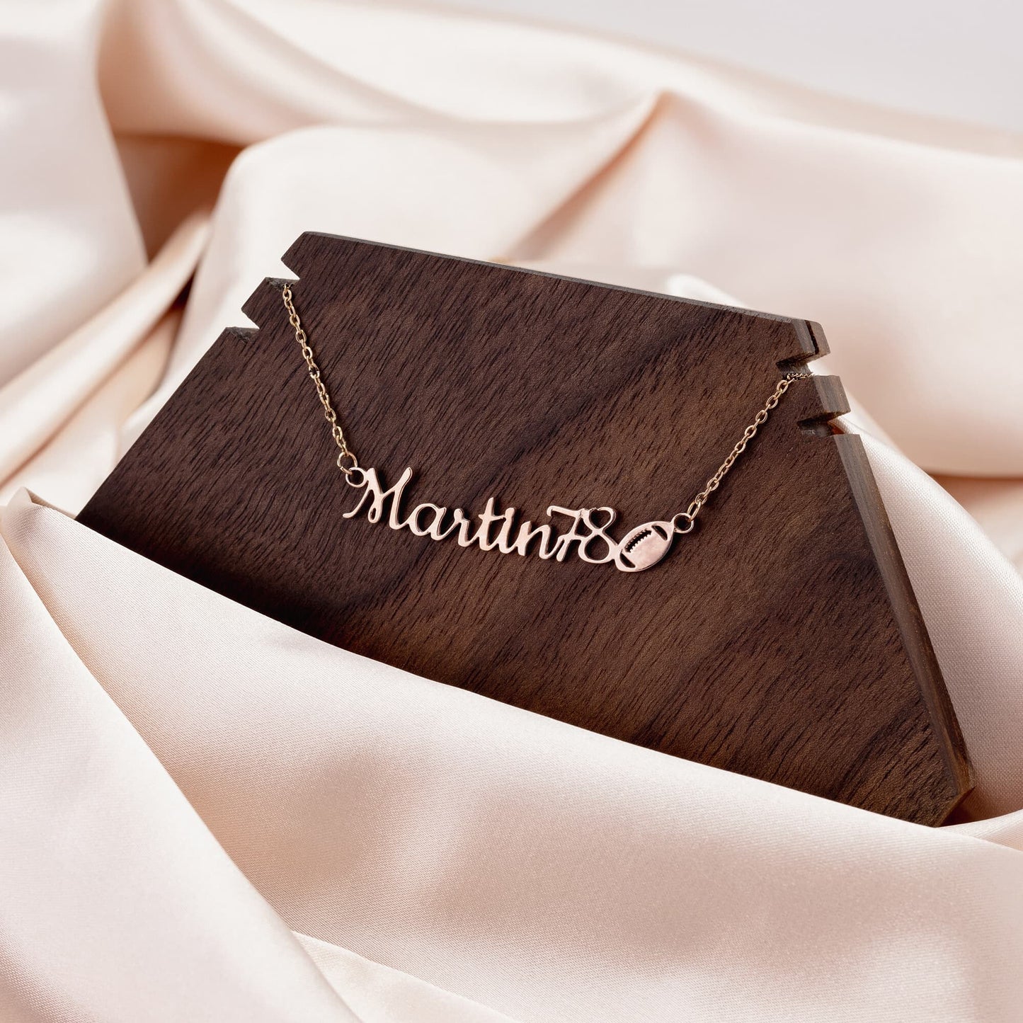 Custom Sports Name & number + sport charm necklace