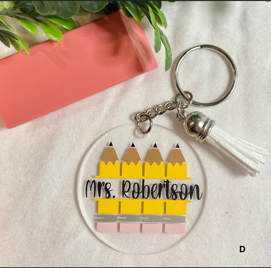 Teacher personalized keychain