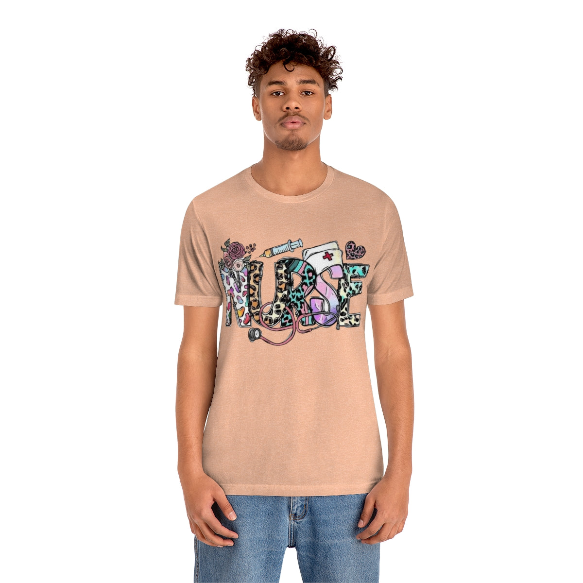Nurse T-Shirt floral, colorful